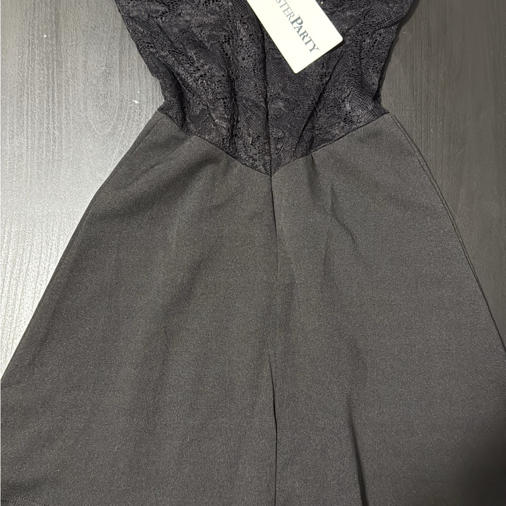 Black Lace-Up Mini Dress with Corset Detail